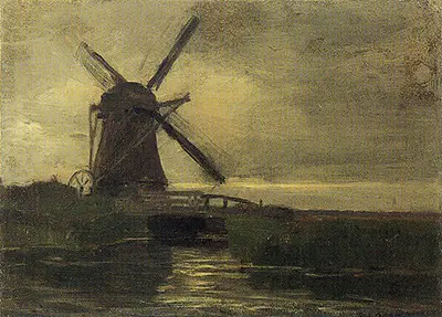 Broekzijder Mill in the Evening Piet Mondrian